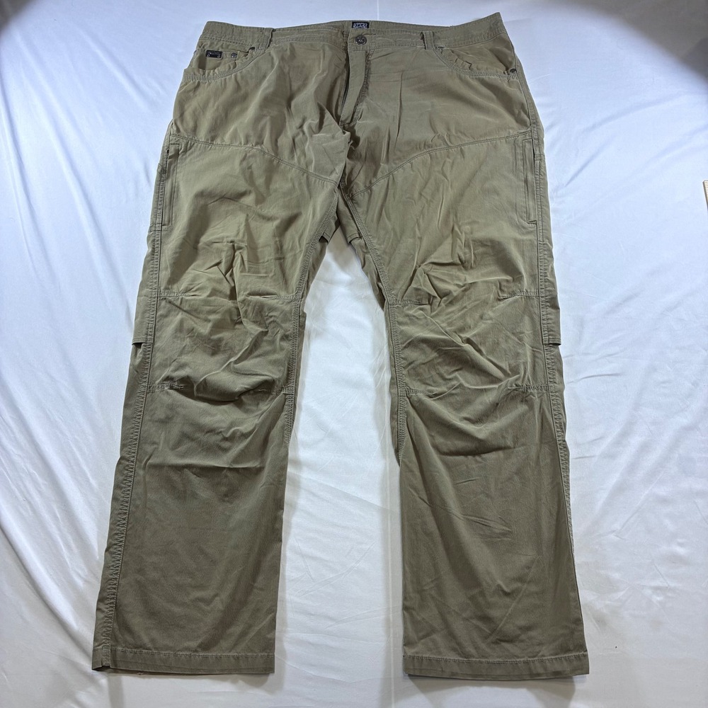 Kuhl Mens 42x32 Khaki Tan Vented Crotch Knee Hiking Outdoor Cargo Pants